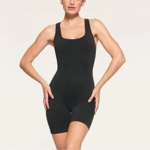 Skims soot outdoor mid thigh onesie romper
